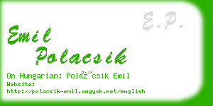 emil polacsik business card